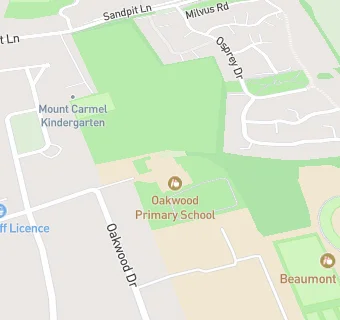 map for Oakwood Primary School