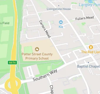 map for Potter Street County Junior School