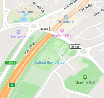 map for Hatfield Lawn Tennis and Bowling Club