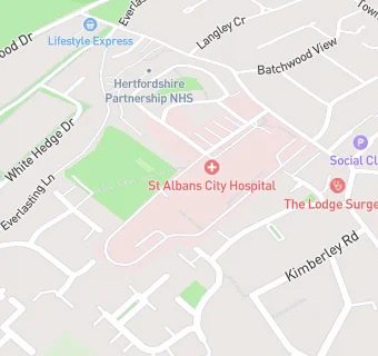 map for St Albans City Hospital