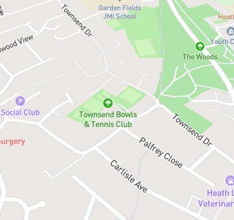 map for St Albans Townsend Tennis & Bowls Club