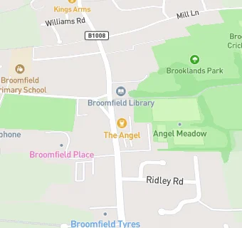 map for Broomfield Village Hall