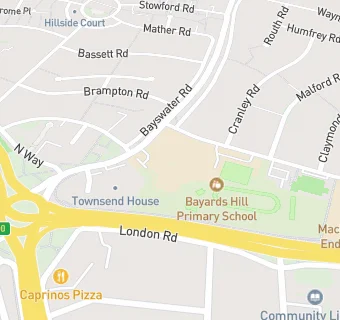 map for Bayards Hill Primary School