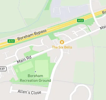 map for Boreham Sports & Social Club