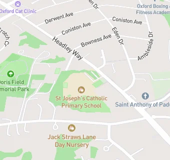 map for St Joseph's Catholic Primary School, Oxford