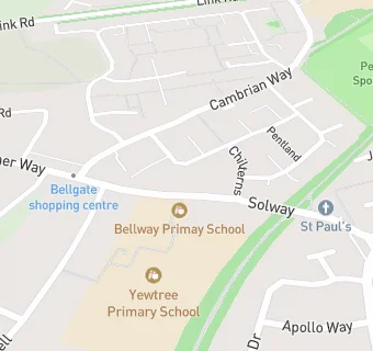 map for Yewtree Primary School