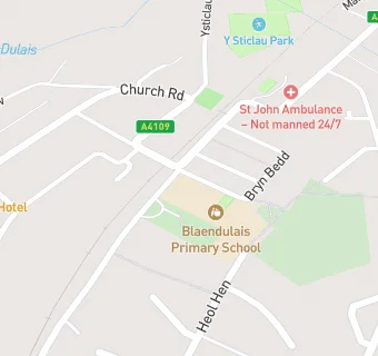 map for Blaendulais Primary School