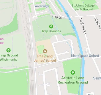 map for St Philip and James' Church of England Aided Primary School Oxford