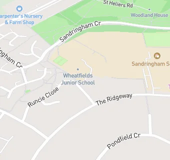 map for Wheatfields Junior School