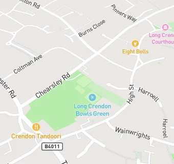 map for Long Crendon Bowls Club