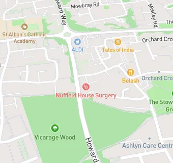 map for Nuffield House Dental Practice