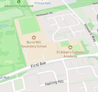 map for Burnt Mill Academy