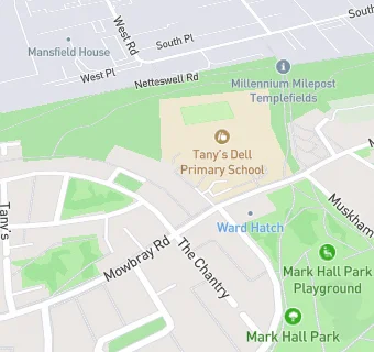 map for Tany's Dell Primary School And Nursery