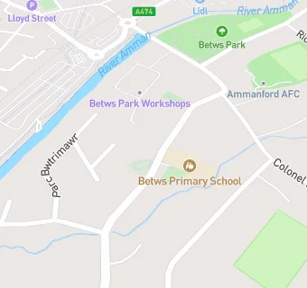 map for Betws C.P. School