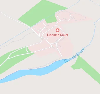 map for Llanarth Court Hospital