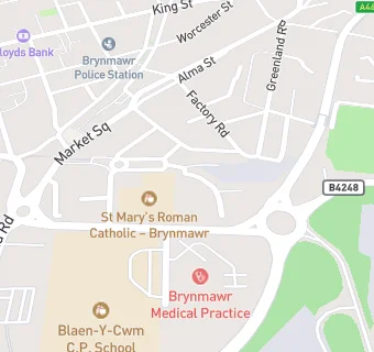 map for St Mary's Roman Catholic - Brynmawr