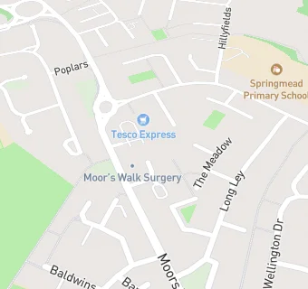 map for Moors Walk Surgery