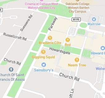 map for Dental Beauty Welwyn Garden City