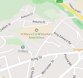 map for St Mary Church in Wales School