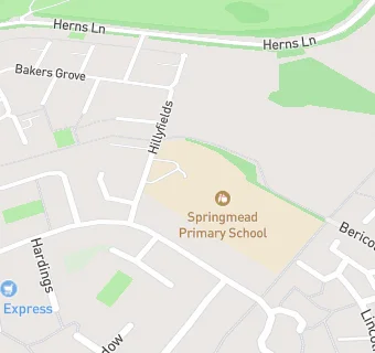 map for Springmead Primary School