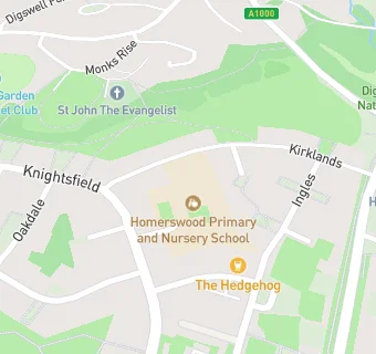 map for Homerswood Primary and Nursery School