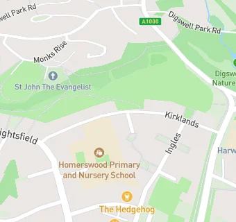 map for Homerswood Primary and Nursery School