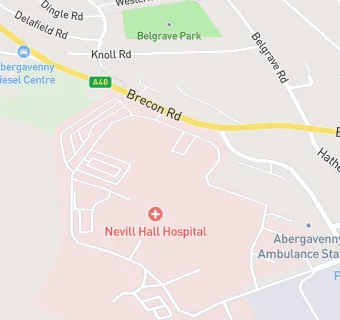 map for Nevill Hall Hospital