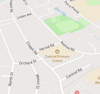 map for Cantref Primary