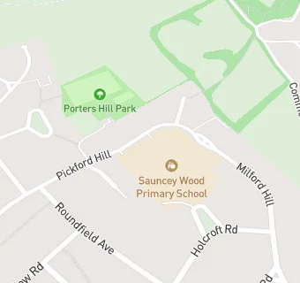 map for Sauncey Wood Primary School