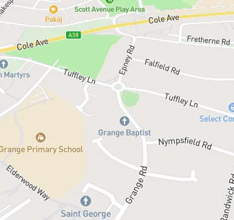 map for Grange Baptist Church