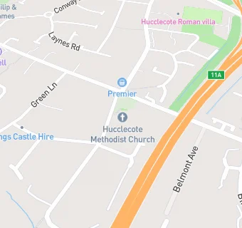 map for Hucclecote Methodist Church Lunch Club