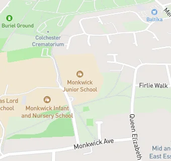 map for Monkwick Infant and Nursery School