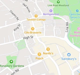 map for One Thai Bishop's Stortford