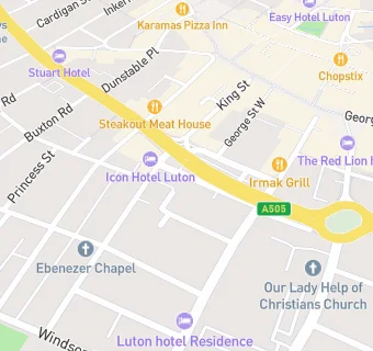 map for Premier Inn Luton