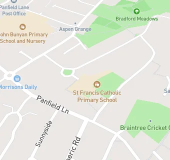 map for St Francis Catholic Primary School, Braintree