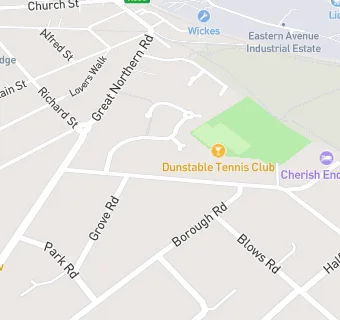 map for Dunstable Tennis Club