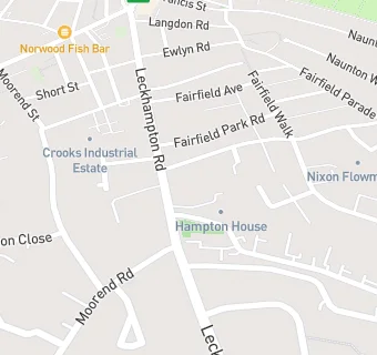 map for Hampton House Care Home