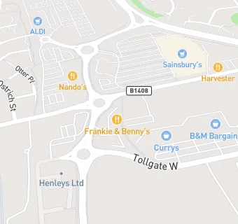 map for Frankie & Benny's also t/a Bao Now, Bird Box, Bone