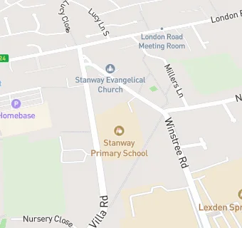 map for Stanway Primary School