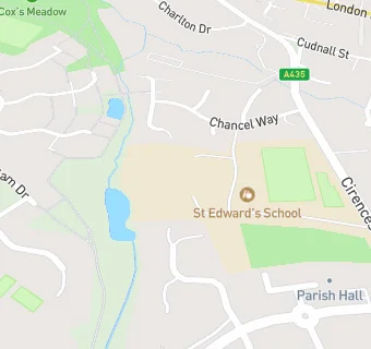 map for St Edward's School