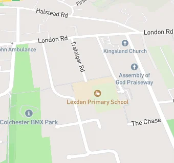 map for Lexden Primary School with Unit for Hearing Impaired Pupils