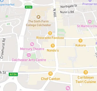 map for Colchester Arts Centre