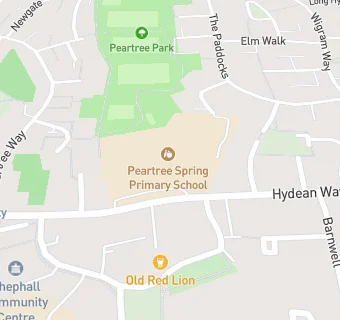 map for Peartree Spring Primary School