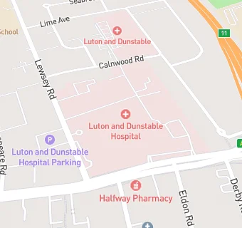 map for Luton & Dunstable Hospital Social Club