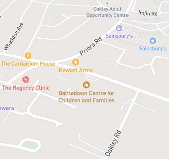 map for Battledown Centre for Children and Families