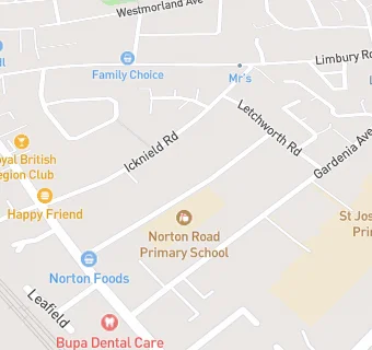 map for Norton Road Primary School