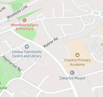 map for Chantry Infant School