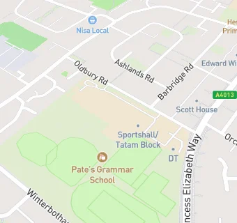 map for Pate's Grammar School