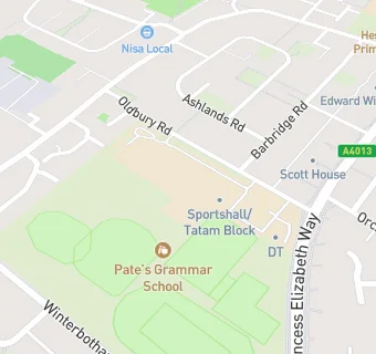 map for Pates Grammar School