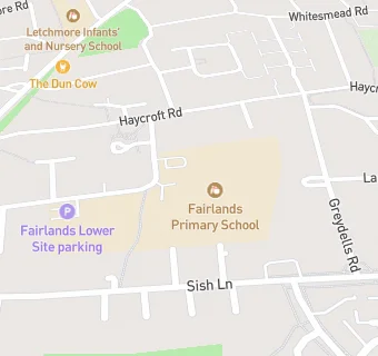 map for Fairlands Primary School and Nursery